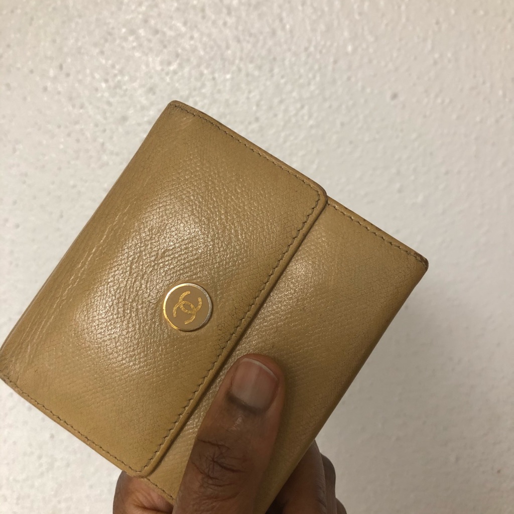 Chanel Bifold Small Wallet Mustard Tan Yellow